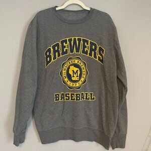 Milwaukee Brewers Baseball 1970s Heather Gray Men's Sweatshirt